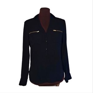 Express Blouse Black 3/4th sleeves size extra small